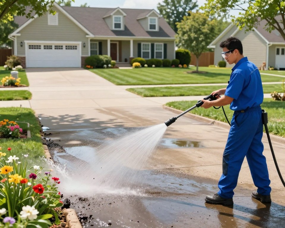 Pressure Washing Driveway In Westerville
